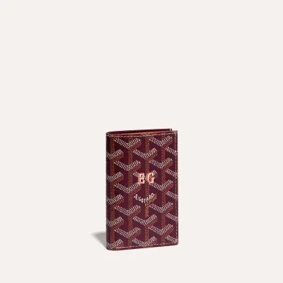 PORTE-CARTES SAINT PIERRE INITIALES ECO 버건디
