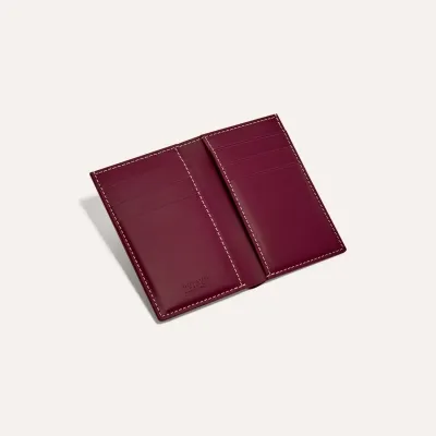 PORTE-CARTES SAINT PIERRE INITIALES ECO 버건디