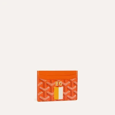 PORTE-CARTES SAINT SULPICE BANDES INITIALES ECO 오렌지