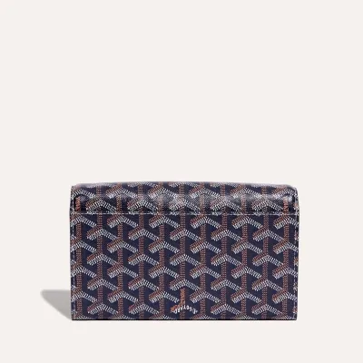 PORTEFEUILLE POCHETTE VARENNE 3 BANDES INITIALES Navy Blue