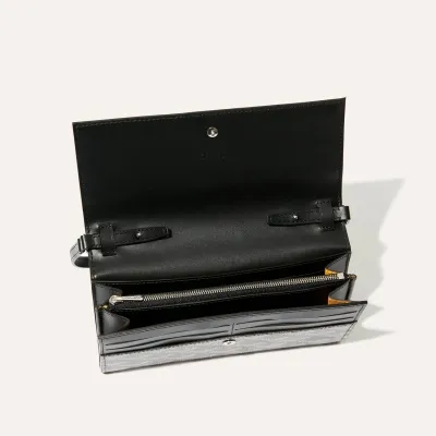 PORTEFEUILLE POCHETTE VARENNE 3 INITIALES Black