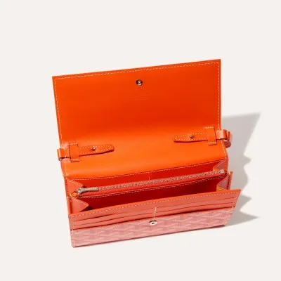 PORTEFEUILLE POCHETTE VARENNE 3 INITIALES Orange