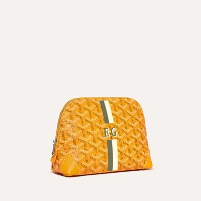 Vendôme Cosmetic pouch Stripes and Initials - Yellow