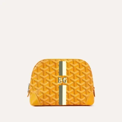 Vendôme Cosmetic pouch Stripes and Initials - Yellow