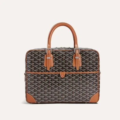 Ambassade MM Document Case - Black & Tan