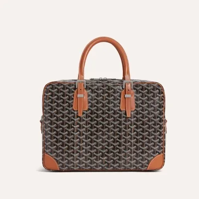 Ambassade MM Document Case - Black & Tan
