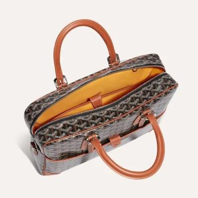 Ambassade MM Document Case - Black & Tan