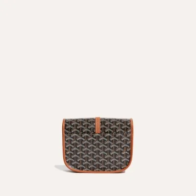 Belvédère PM bag Stripes and Initials - Black & Tan