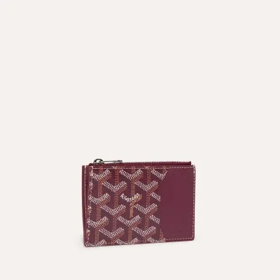 Bourbon zipped card holder - Burgundy