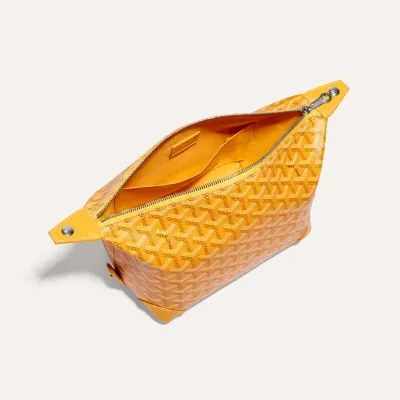 Bowling 25 toiletry bag Stripes and Initials - Yellow