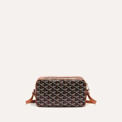 Cap-Vert bag Stripes and Initials - Black & Tan