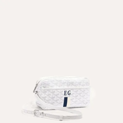 Cap-Vert bag Stripes and Initials - White