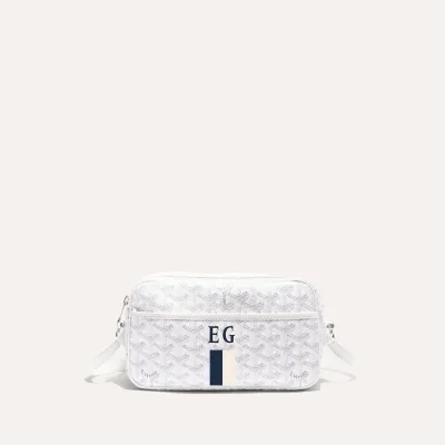 Cap-Vert bag Stripes and Initials - White