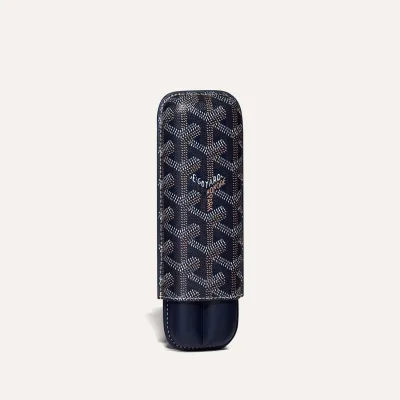 Churchill 2 Cigar Case - Navy Blue