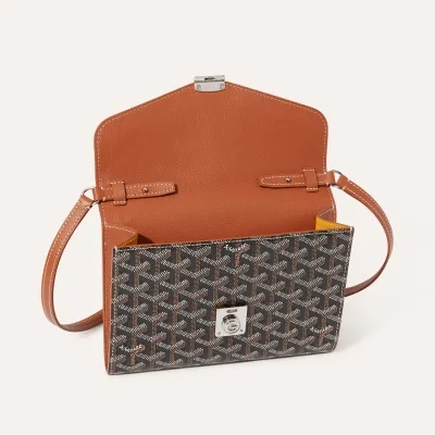 Chypre Wallet-Pouch Initials - Black & Tan