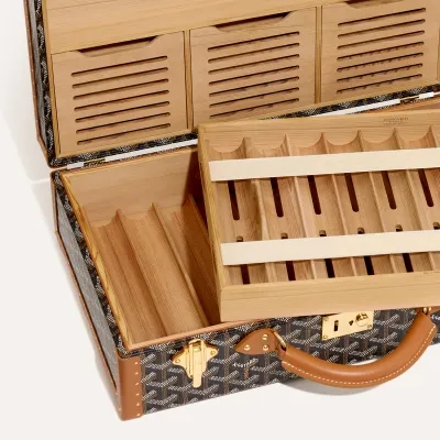 Cigars Travel trunk - Black & Tan