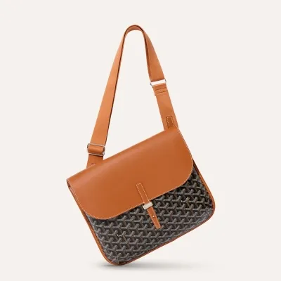 Coursier Messenger bag - Black & Tan