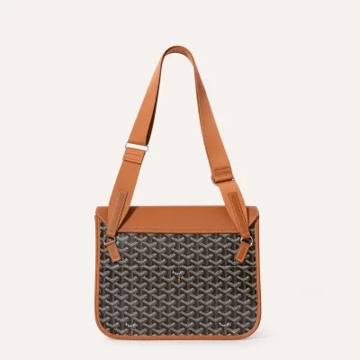 Coursier Messenger bag - Black & Tan