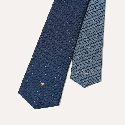 Eldredge Bicolore tie - Navy Blue & Sky Blue