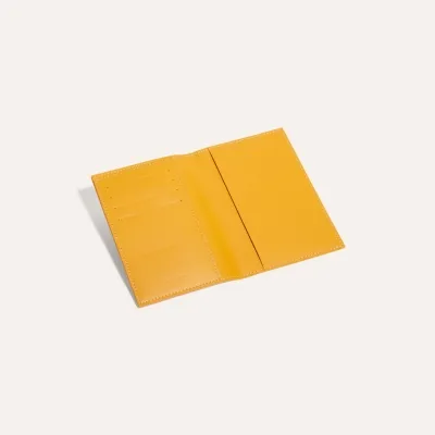 Porte-Passeport Grenelle Bandes et Initiales - Jaune