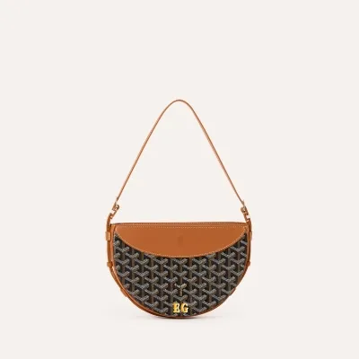 Hirondelle pouch accessory Initials - Black & Tan