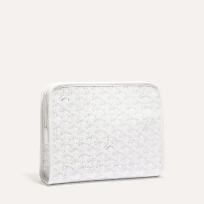 Jouvence MM toiletry bag Stripes and Initials - White