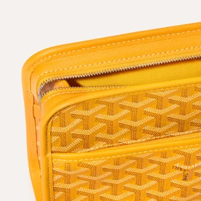 Jouvence PM toiletry bag Stripes and Initials - Yellow