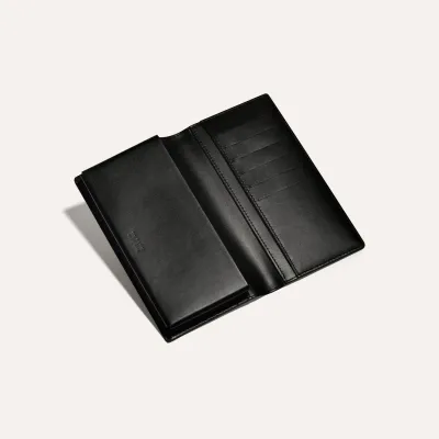 Saint-Lambert Wallet Stripes and Initials - Black