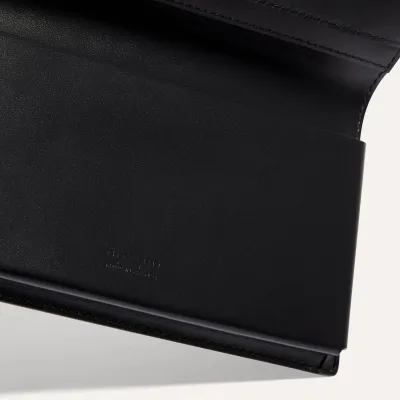 Saint-Lambert Wallet Stripes and Initials - Black