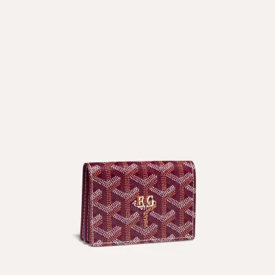 Malesherbes Card Wallet Initials - Burgundy