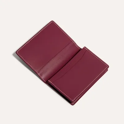 Malesherbes Card Wallet Initials - Burgundy