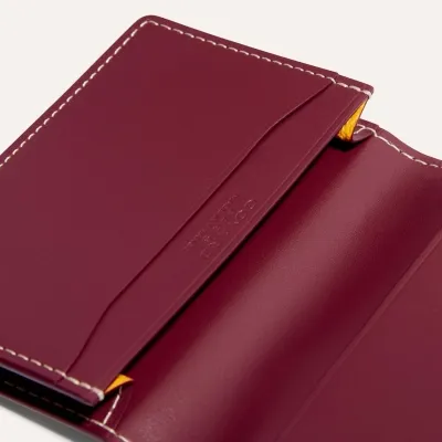 Malesherbes Card Wallet Initials - Burgundy
