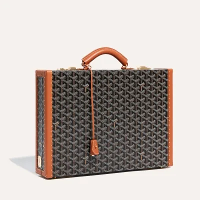 Manoir PM Document Case - Black & Tan