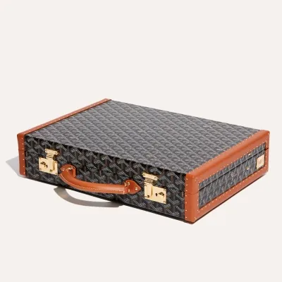 Manoir PM Document Case - Black & Tan