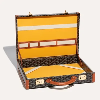 Manoir PM Document Case - Black & Tan