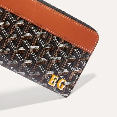 Matignon GM Wallet Initials - Black & Tan