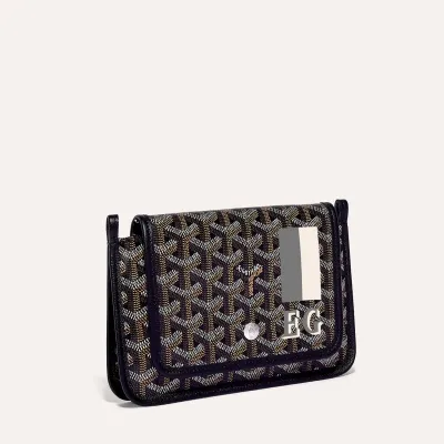 Plumet pouch-wallet stripes and initials - Black