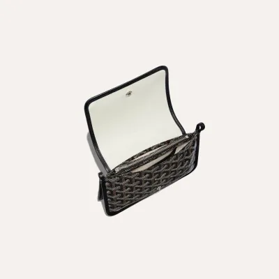 Plumet pouch-wallet stripes and initials - Black