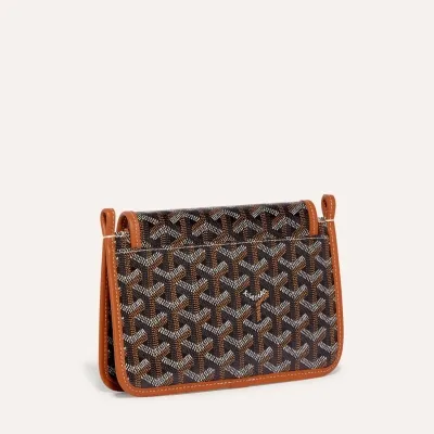 Plumet pouch-wallet initials - Black & Tan