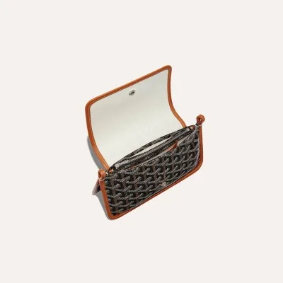 Plumet pouch-wallet initials - Black & Tan