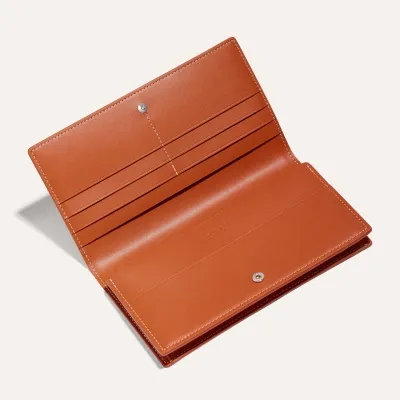 Richelieu Wallet Stripes and Initials - Black & Tan