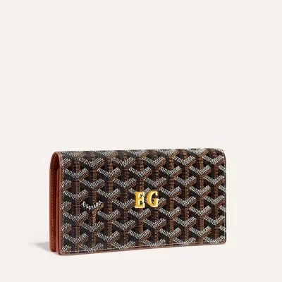 Richelieu Wallet Initials - Black & Tan