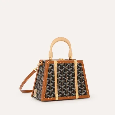 Saïgon Mini trunk bag - Black & Tan