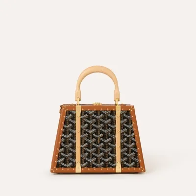 Saïgon Mini trunk bag - Black & Tan