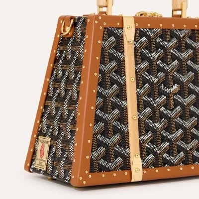 Saïgon Mini trunk bag - Black & Tan