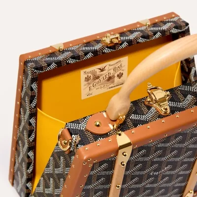 Saïgon Mini trunk bag - Black & Tan