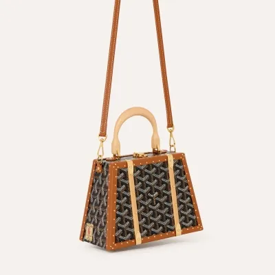 Saïgon Mini trunk bag - Black & Tan
