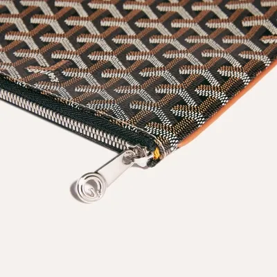 Sénat MGM Pouch Stripes and Initials - Black & Tan