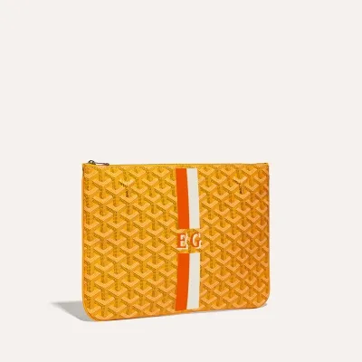Sénat MM Pouch Stripes and Initials - Yellow