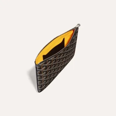 Sénat PM Pouch Stripes and Initials - Black